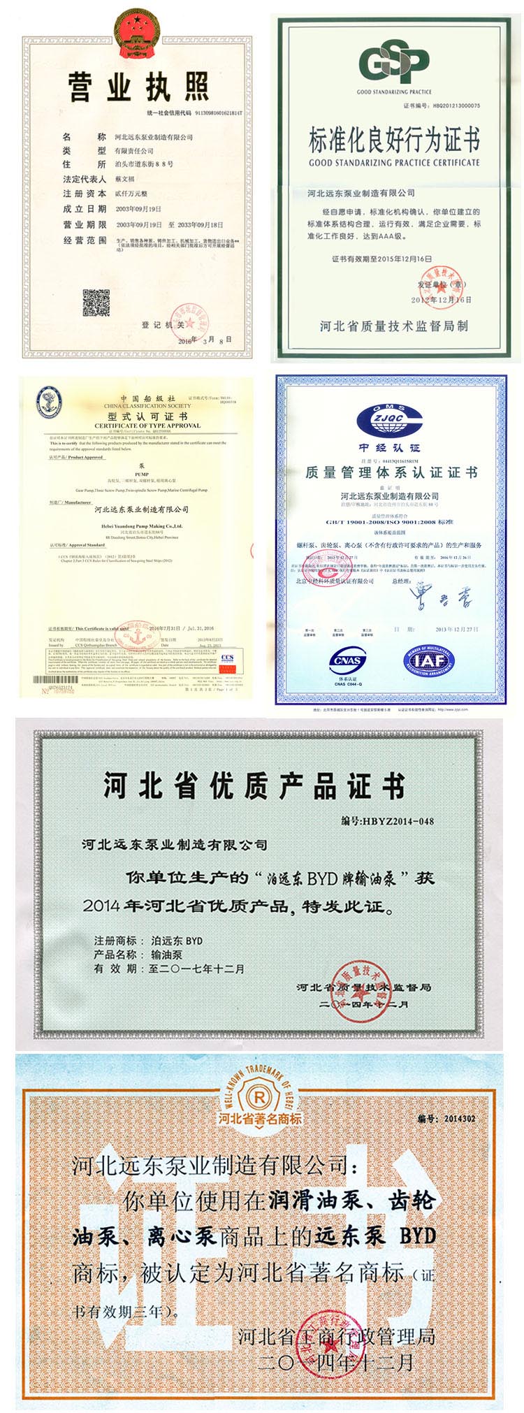 保定万协重工制造有限责任公司(4G网站)公司資質(zhi)